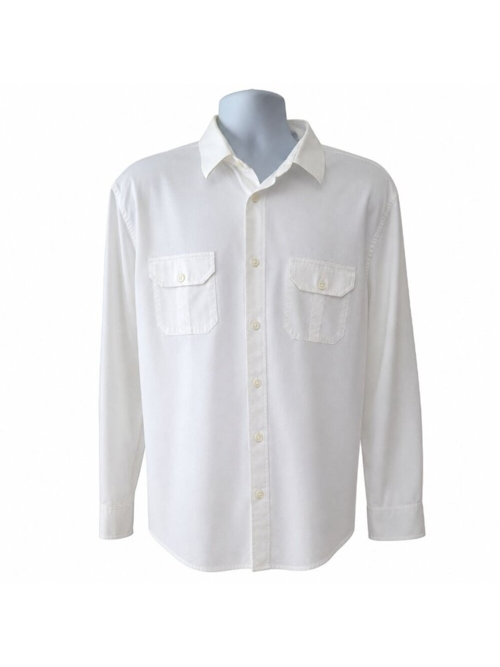 Claiborne Slim Fit White Button Shirt XL Quiet Luxury Old Money Core Cotton
